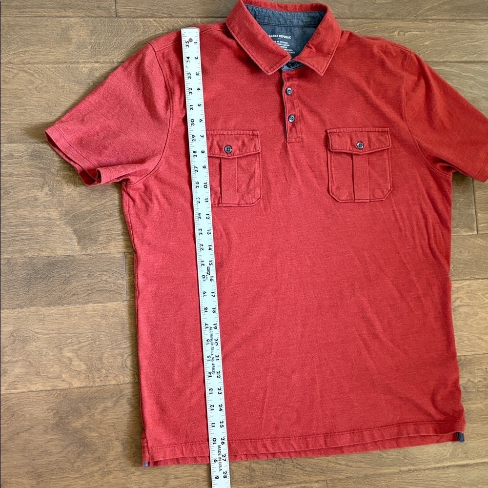 Banana Republic Polo Short Sleeve Men’s Chest Pockets Large - Picture 4 of 6